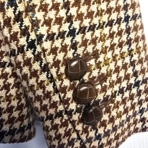 Club Monaco Brown Houndstooth Blazer